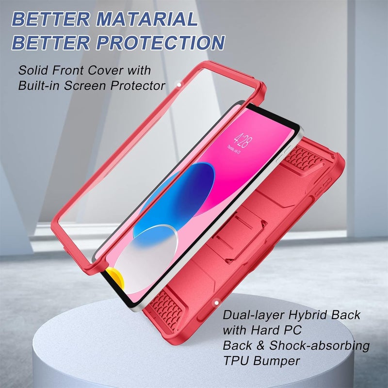 Soke Case for iPad (A16) 11th Generation 11-inch 2025, iPad 10th Generation 10.9-inch 2022, with Built-in Screen Protector and Kickstand, Rugged Full Body Protective Cover - Burgundy Red - Image 4